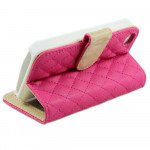 Wholesale iPhone 4S / 4 Square Flip Leather Wallet Case  (Pink)